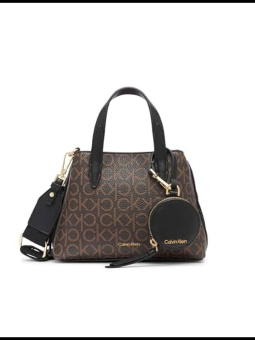 Vegan Leather Mini Satchel Crossbody Bag 2-in-1 with Coin Purse